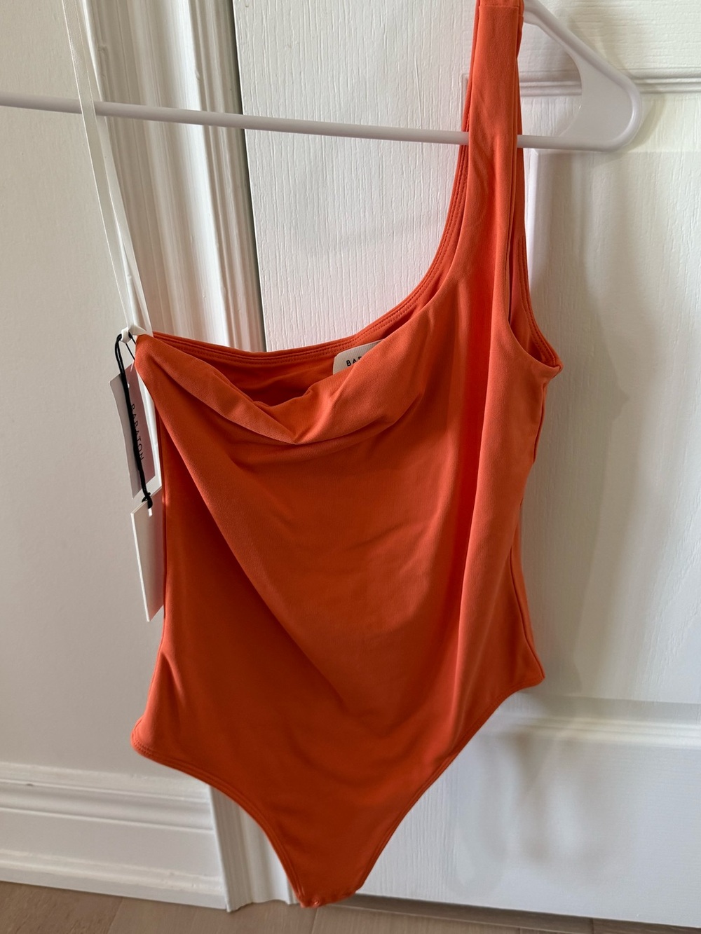 Aritzia One-Shoulder Orange Bodysuit